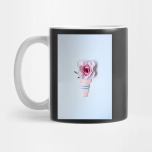 Printed Paper Quilling Art. Paper Rose Pot. Botanical art Mug